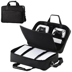 JYXETOV PS5 収納バッグ ps5 ps4 本体 ハンドバッグ ショルダーバッグ トラベルバッグ 収納袋 黒色 紺色 灰色 多機能対応 防塵 防水 耐衝撃 大容量 収納用バッグ 0