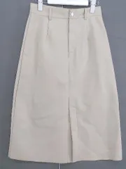 ◇ fifth フィフス フェイクレザー フロントスリット 膝下丈 ナロー スカート サイズM ベージュ系 レディース  【中古】 【1206230003999】