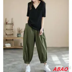 【新商品が大人気です！】サルエルパンツ レディース 9分丈 春 秋 ワイドパンツ バルーンパンツ 体型カバー おしゃれ ゆったり カジュアル ナチュラル 着痩せ 春物 春 夏 秋yz401