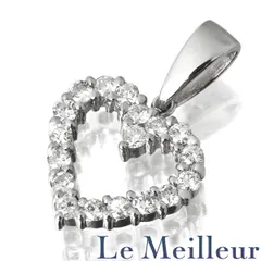 【新品仕上済】 ダイヤモンド 0.35ct プラチナ Pt900 ハートモチーフ ペンダントトップ レディース 返品OK