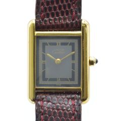 CARTIER カルティエ マストタンク  マストヴェルメイユ　GP/革 クォーツ  レディース腕時計 【中古】