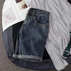 メンズ ファッション 服 男性用 オシャレ シンプル 大人 かっこいい 大きいサイズ ストリート 紳士服 アメリカン レトロ クラシック デニム ショート パンツ 韓国スタイル 夏 薄手 ストレート レッグ ミドル丈 パンツ スタイル パンツ