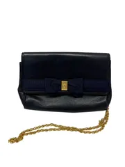 RE212 KIMIJIMA キミジマ　ショルダーバッグ　チェーンバッグ　リボン　ゴールド　ネイビー　レディース