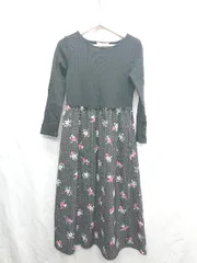 ◇ ⊇ ROPE PICNIC ロペピクニック 総柄 長袖 膝下丈 ワンピース サイズ38 ブラック系 レディース E  【1412090034701】