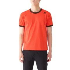 [アディダス] Tシャツ 【ユニセックス】 半袖 クルーネック 吸汗 速乾 ワンポイント 綿混 男女兼用 ローズオレンジ