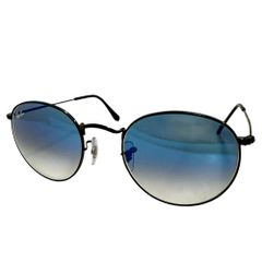 【Ray-Ban/レイバン】ORB3447 ROUND METAL  サングラス メタル ブラック/グラディエントブルー ユニセックス 【中古】【真子質店】【GD】