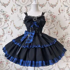 国内発送 キラキラ アイドル衣装 ステージ衣装 ロリータブランド Alice 甘ロリ JSK ジャンパースカート チェック柄 コンカフェ イベント ロリータファッション