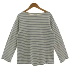 アーバンリサーチ ドアーズ URBAN RESEARCH DOORS フォーク＆スプーン FORK＆SPOON  ボートネックボーダー Tシャツ DF96-21V015 長袖 厚手 コットン 生成り色 グレー 2