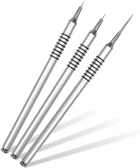 Hi State Clear スミ入れペン ３本セット 極細筆タイプx2・鋼筆タイプx1墨入れ 面相筆 絵筆 スミ入れ塗料ペイントブラシ(銀)