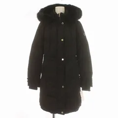 ケイトスペード KATE SPADE ダウンコート ロング ロゴ フェイクファー フード ジップアップ S 黒 ブラック K21748UKJ /IRのサムネイル