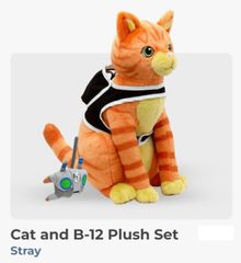【送料込】stray B-12と猫　ぬいぐるみ　バックパック、缶バッジ付き 送料込】stray B-12と猫 ぬいぐるみ バックパック、缶バッジ付き