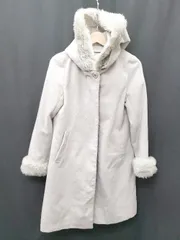 ◇ ⊇ earth music&ecology ファー 長袖 コート サイズS ライトグレー系 レディース P  【1409090001741】