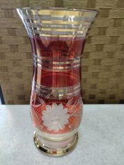 新品未使用 ボヘミアガラス 容器 チェコ 伝統工芸 東欧 ヴィンテージ