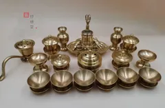 【修縁堂】仏教美術 法器セット 真言宗 21点セット 密教法具 一面器 真鍮製