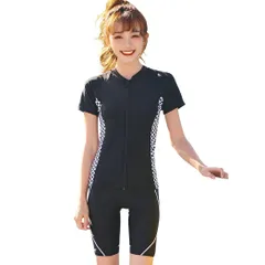 新品 [Teddy] フィットネス 水着 レディース セパレート 半袖ラッシュガード 水泳帽子 3点セット hys2401-D