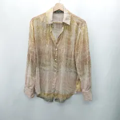 ◇ ΘΦ ZARA ザラ シースルー シアー グラデーションカラー 長袖 ブラウス サイズS ベージュ系 ブラウン系 レディース E  【1410100061235】