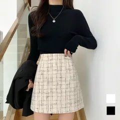 ツイード風ミニスカート レディース カジュアル 10代 20代 30代 韓国ファッション 韓国 春 秋服 夏服 可愛い 大人 柄 ハイウエスト