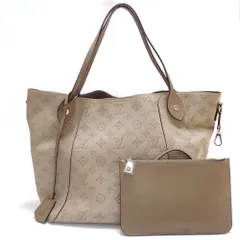 【LOUIS VUITTON】ルイ・ヴィトン　モノグラム マヒナ　ヒナMM　ポーチ付　トートバッグ　ガレ　グレージュ　M53140　中古　バッグ　レザー　質屋