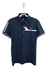 【美品】le coq sportif(ルコックスポルティフ) ポロシャツ ネイビー メンズ M ゴルフ用品 2504-0724 中古