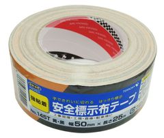 【新品】寺岡製作所 強粘着 安全標示布テープ 50mmX25m 黄・黒 No.145T