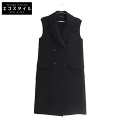 S MaxMara エスマックスマーラ ﾌﾞﾗｯｸ ｸﾁｰﾄｱﾏｰﾉ ﾍﾞﾙﾄ付 ｼﾞﾚｺｰﾄ 36
