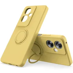 Gosento For Oppo Reno11 A ケース リング付き Oppo Reno 11A リング スマホケース 携帯ストラップ スマホリング かわいい スマホ バンカーリング スマホカバー Oppo Reno 11 A カバー (イエロー) 1