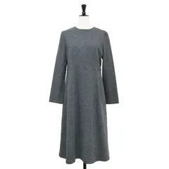 UNTITLED アンタイトル ワンピース  グレー サイズ:M | ウール ジャージ フィット & フレア ワンピース | ミディ丈 長袖 クルーネック 美シルエット | トップス ドレス【レディース】【中古】