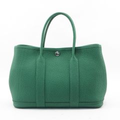 HERMES エルメス ガーデンパーティ TPM トートバッグ ネゴンダ ヴェールジェイド (推定) グリーン W刻印 レディース【中古】【送料無料】