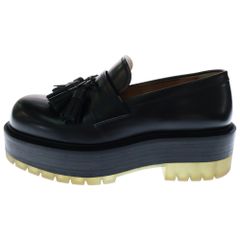 BOTTEGA VENETA (ボッテガヴェネタ) LEATHER TASSEL LOAFERS レザー タッセル プラットフォーム ローファー ブラック 632511-VBS30-1000