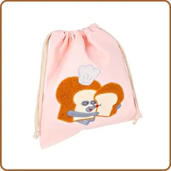 サンスター文具 パンどろぼう サガラ刺繍巾着 B柄 S2332094　柴田ケイコ 絵本 グッズ 刺しゅう ポーチ 小物入れ 給食袋 コスメ 旅行 トラベル パン おしゃれ かわいい