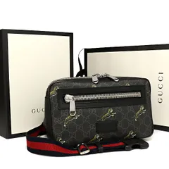 グッチ GGスプリーム タイガー ボディバッグ 474293 ブラック ウエストバッグ メンズ GUCCIのサムネイル