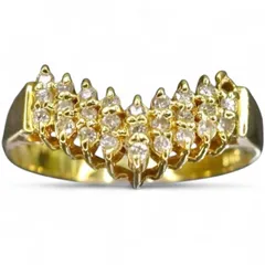 最終値下げ　ベリテ　V字デザイン ダイヤゴールドリング 最終値下げ ベリテ V字デザイン ダイヤゴールドリング - メルカリ