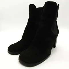 マリ ショートブーツ サイドゴア 本革 レザー スウェード 靴 シューズ イタリア製 黒 レディース 38サイズ ブラック MAGLI 【中古】