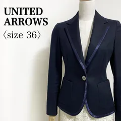 ユナイテッドアローズ◎サテンパイピング コットンストレッチ テーラードジャケット