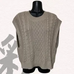 Rafraf しまむら　ニット　ベスト　セーター　ノースリーブ　ベージュ　レディース　Mサイズ