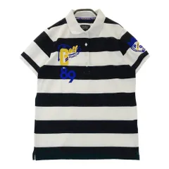 サイズ：2 PEARLY GATES パーリーゲイツ  半袖ポロシャツ ボーダー柄 ホワイト系 [240101465066] ゴルフウェア レディース ストスト