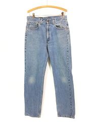 古着 90s USA製 Levi's 505-4891 ブルー デニム パンツ ジーンズ スリム W32 L32 