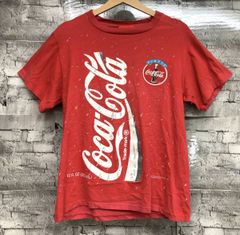 90s USA製 COCA COLA コカコーラ アドバタイジングTシャツ 半袖Tシャツ 両面プリント シングルステッチ サイズM レッド