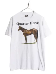 【お得なクーポン配布中!】 80s 90s USA製 ウマ アート イラスト プリント 半袖 Tシャツ メンズ L / 80年代 90年代 オールド ヴィンテージ シングルステッチ アニマル