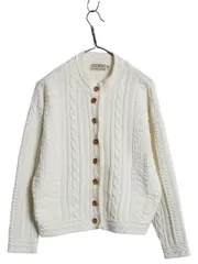 【お得なクーポン配布中!】 80s USA製 エルエルビーン フィッシャーマン ニット カーディガン レディース M ヴィンテージ 前開き 羽織り コットン セーター ナチュラル