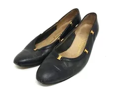Salvatore Ferragamo フェラガモ ヴァラ レザー パンプス 表記サイズ 4 1/2 (約22.0cm) 靴 シューズ レディース ブラック系 DH0861