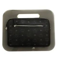 エムシーエム MCM ハンドバッグ セカンドバッグ クラッチバッグ ロゴ レザー 鞄 黒 ブラック /DKのサムネイル