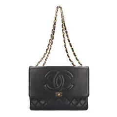 シャネル デカマトラッセ34 ココマーク ショルダーバッグ ラムスキン ブラック レディース  CHANEL  中古 シャネル