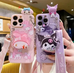 iPhone 6/7/8 plusスマホケースxキャラクターxrスタンドアップル12 proクロミ13 mini/14/15/16 pro/se 2/3/4マイメロディキュートsamsung