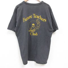 XL/古着 半袖 ビンテージ Tシャツ メンズ 00s 先生 コットン クルーネック 黒 ブラック 25jun06 中古