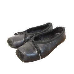 Comme des Garçons ballet flats, leather, ribbon motif, black, size 24 1/2 (24.5cm).