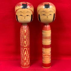 斎藤良輔作　伝統こけし　2体セット　遠刈田　特大こけし　置物　伝統工芸　郷土玩具