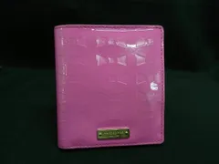 kate spade ケイトスペード パテントレザー×レザー 二つ折り 財布 ウォレット 札入れ 小銭入れ ピンク系×ベージュ系 DH9784