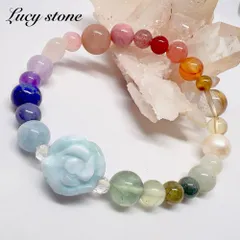 【超レア】天然石 パワーストーン ブレスレット 数珠 15cm ラリマー 薔薇