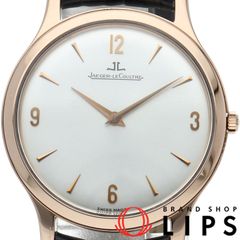 ジャガー・ルクルト マスターウルトラスリム ウォッチ 34mm 145.2.79  K18PG/革 メンズ時計 シルバー 仕上げ済
